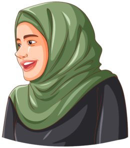 Happy muslim woman wearing hijab illustration